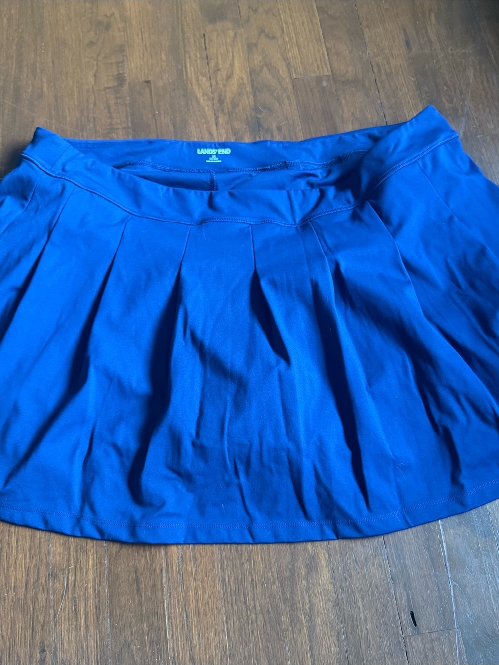 Lands' End Blue Pleated Women's Skirt Navy